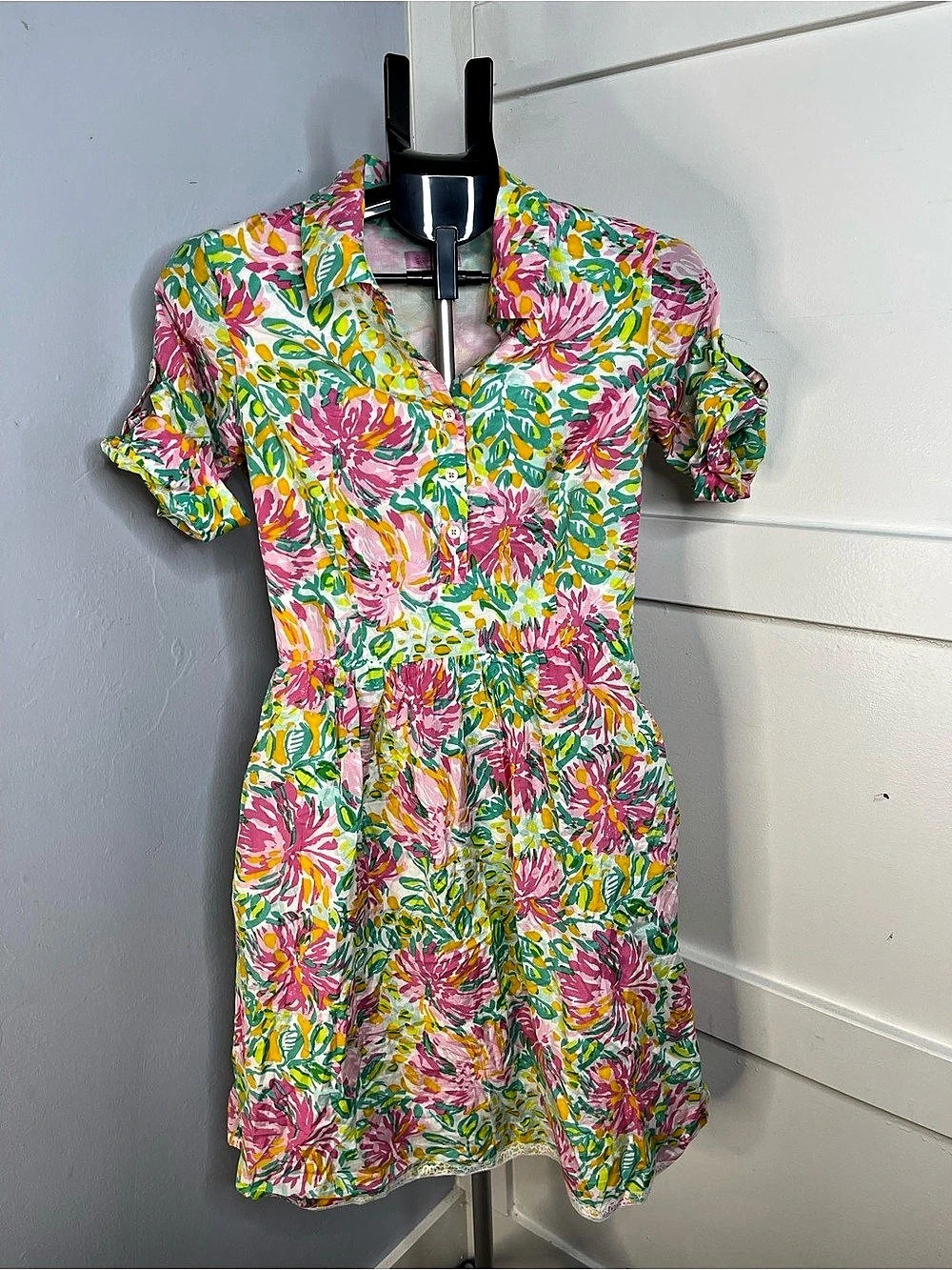 Lilly Pulitzer Floral Cotton Mini Dress Size 8